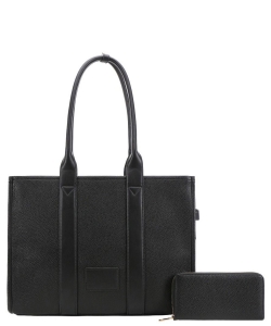 Fashion Tote Bag with Wallet TB-8999W BLACK